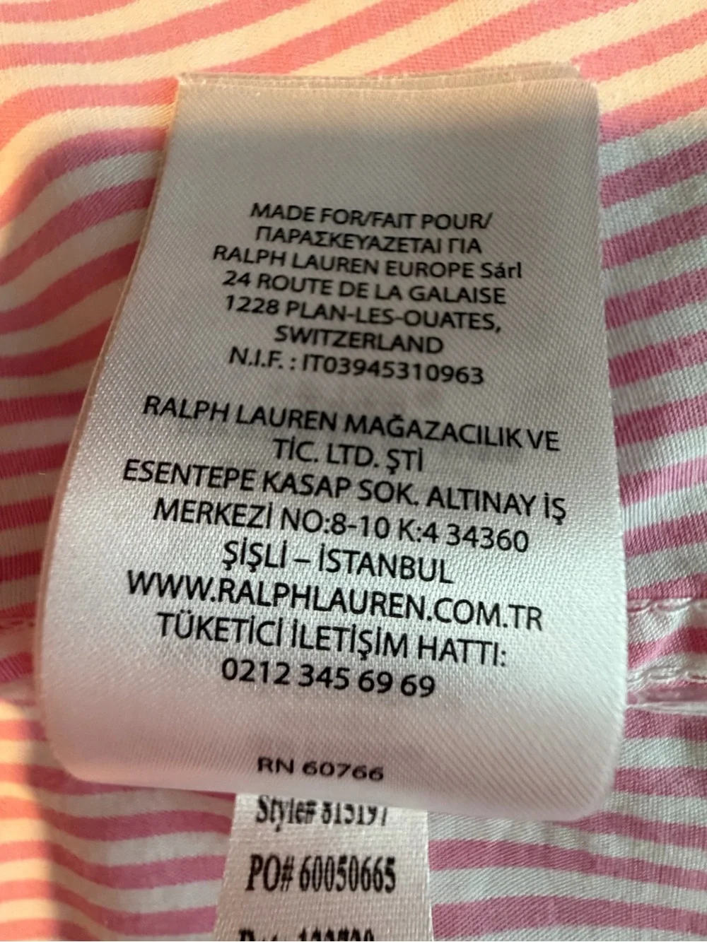 Lauren Ralph Lauren Pink Striped Cotton Poplin Sleep Shirt / Nightshirt - SizeXL